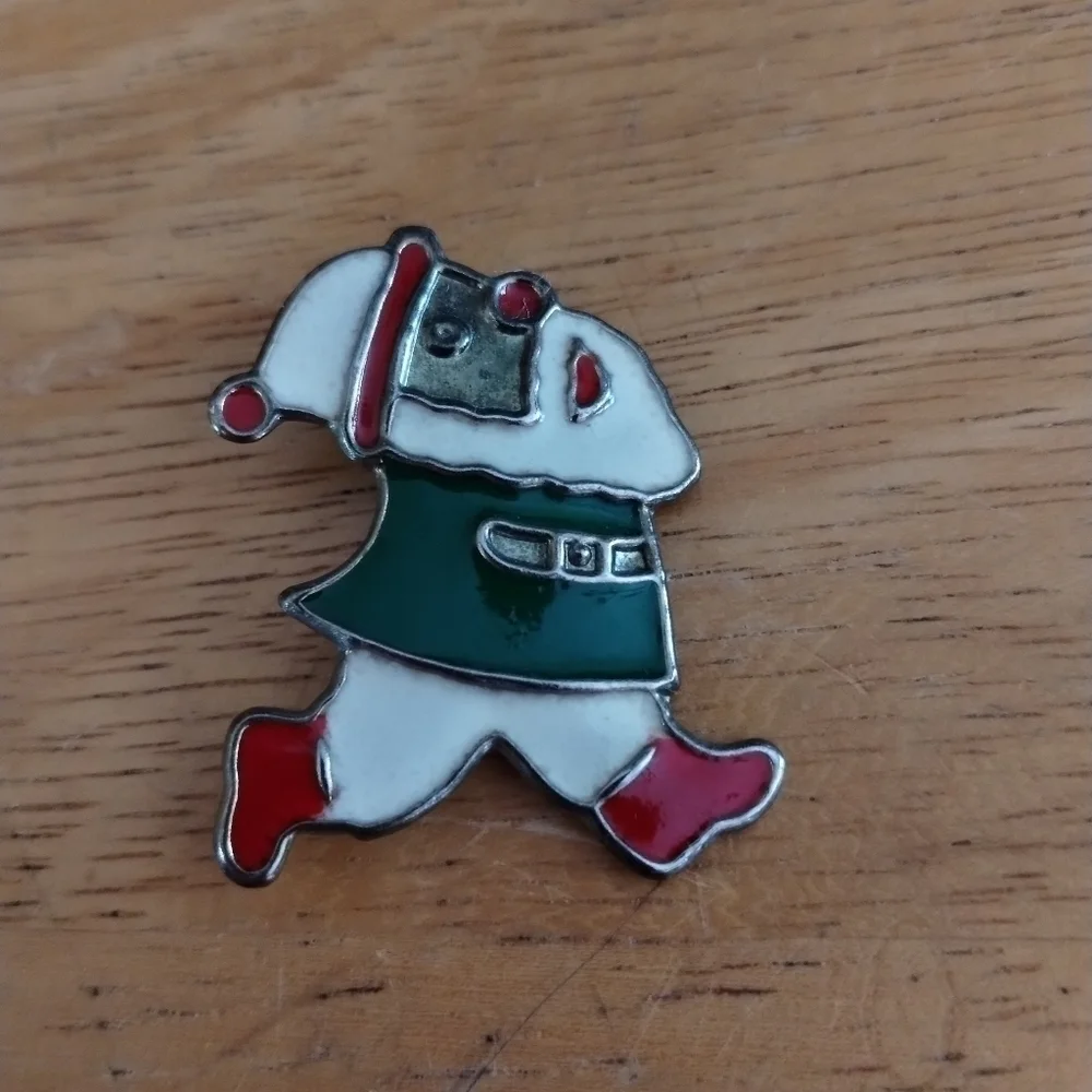 Vintage ESTATE Christmas Santa Brooch pin